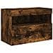 Mobile Tv A Parete Con Luci Led Rovere Fumo 60x30x40 Cm - Foto miniatura 3