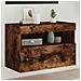 Mobile Tv A Parete Con Luci Led Rovere Fumo 60x30x40 Cm - Foto miniatura 1