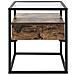 Tavolino Legno Scuro E Vetro Nero 43 X 43 Cm Mauk - Foto miniatura 2