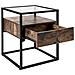 Tavolino Legno Scuro E Vetro Nero 43 X 43 Cm Mauk - Foto miniatura 5