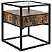 Tavolino Legno Scuro E Vetro Nero 43 X 43 Cm Mauk - Foto miniatura 6