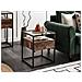 Tavolino Legno Scuro E Vetro Nero 43 X 43 Cm Mauk - Foto miniatura 1