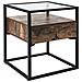 Tavolino Legno Scuro E Vetro Nero 43 X 43 Cm Mauk - Foto miniatura 7