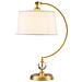 Lampada Da Scrivania Contemporanea Jenkins Metallo Ottone Spazzolato 1 Luce E27 - Foto miniatura 1
