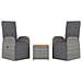 Set Mobili Giardino 3pz Grigio Polyrattan Legno Massello Acacia - Foto miniatura 5