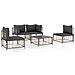 Set Divani da Giardino 5 pz con Cuscini Antracite in Polyrattan - Foto miniatura 1