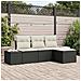 Set Divano da Giardino con Cuscini 4 Pezzi Nero Polyrattan - Foto miniatura 2