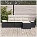 Set Divano da Giardino con Cuscini 4 Pezzi Nero Polyrattan - Foto miniatura 3