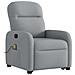 Poltrona Alzapersona Massaggi Reclinabile Grigio Chiaro Tessuto - Foto miniatura 4