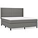 Giroletto a Molle con Materasso Grigio Scuro 180x200 cm Tessuto - Foto miniatura 1