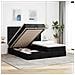 Struttura Letto Pouf con Materassi Nero 200x200 cm in Tessuto - Foto miniatura 2