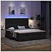Struttura Letto Pouf con Materassi Nero 200x200 cm in Tessuto - Foto miniatura 3