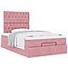 Struttura Letto Pouf con Materasso Rosa 120x200 cm Velluto - Foto miniatura 4