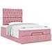 Struttura Letto Pouf con Materasso Rosa 120x200 cm Velluto - Foto miniatura 5
