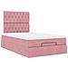 Struttura Letto Pouf con Materasso Rosa 120x200 cm Velluto - Foto miniatura 6