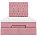 Struttura Letto Pouf con Materasso Rosa 120x200 cm Velluto - Foto miniatura 7