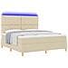 Letto a molle con materasso Crema 180 x 200 cm Tessuto - Foto miniatura 3