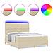 Letto a molle con materasso Crema 180 x 200 cm Tessuto - Foto miniatura 4