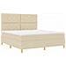 Letto a molle con materasso Crema 180 x 200 cm Tessuto - Foto miniatura 6