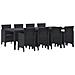 Set da Pranzo per Giardino 9 pcs Antracite Rattan Polt - Foto miniatura 1