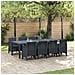 Set da Pranzo per Giardino 9 pcs Antracite Rattan Polt - Foto miniatura 2