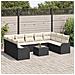 Set Divano da Giardino 10 pcs Nero e bianco Poly Rattan - Foto miniatura 3