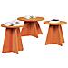 Tavolino da salotto 3 pcs Cera marrone 49 x 49 x 30 cm - Foto miniatura 3