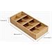 Organizzatore Per Posate Drawerstore Modello Bamboo Large Ideale Per Cucina Struttura Impilabile Con Icone Di Organizzazione Colore Bambù - Foto miniatura 5