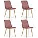 Sedia JEWA - Velluto rosa con gambe color legno x 4 - Foto miniatura 1