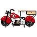 Barra Portabottiglie Moto In Legno Rosso E Metallo 200x43x94h - Foto miniatura 2