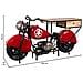 Barra Portabottiglie Moto In Legno Rosso E Metallo 200x43x94h - Foto miniatura 4