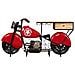 Barra Portabottiglie Moto In Legno Rosso E Metallo 200x43x94h - Foto miniatura 5