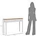 Console Matera Con 3 Cassetti In Legno Bianco E Top Naturale - Foto miniatura 8