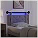 Testiera sospesa Con luce LED Grigio PU Antico - Foto miniatura 5