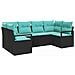Set di divani con cuscino 6 pcs Nero Rattan in Polipropilene - Foto miniatura 1