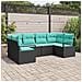 Set di divani con cuscino 6 pcs Nero Rattan in Polipropilene - Foto miniatura 2