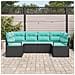 Set di divani con cuscino 6 pcs Nero Rattan in Polipropilene - Foto miniatura 3