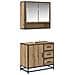 Set di mobili per il bagno con porta 2 pcs Rovere artigianale - Foto miniatura 1