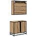 Set di mobili per il bagno con porta 2 pcs Rovere artigianale - Foto miniatura 9