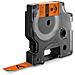 Nastro in Vinile per Etichettatrice Formato 12 mm x 5.5 m Nero su Arancione - Foto miniatura 3