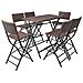 Set Mobili Da Giardino Sette Pz In Polyrattan Marrone - Foto miniatura 1