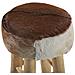 Sgabello In Legno Di Teak Marrone E Pelle Di Agnello Walton - Foto miniatura 26