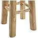 Sgabello In Legno Di Teak Marrone E Pelle Di Agnello Walton - Foto miniatura 27