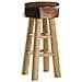 Sgabello In Legno Di Teak Marrone E Pelle Di Agnello Walton - Foto miniatura 25