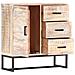 Credenza Bianca 73x30x75 Cm In Legno Massello Di Acacia - Foto miniatura 3