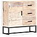 Credenza Bianca 73x30x75 Cm In Legno Massello Di Acacia - Foto miniatura 7