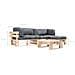 Divani Da Giardino Su Pallet 4pz Cuscini Grigi Legno Fsc - Foto miniatura 5