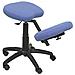 Modello 37 g - sgabello Da Ufficio Ergonomico, Girevole E Regolabile In Altezza - tapissé In Tessuto Bali Colore Blu Chiaro (genouillère Régable)  - Foto miniatura 1