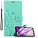 Custodia Compatibile Con Honor 8s / Huawei Y5 2019 In Turchese Fiore - Coperchio Protettivo In Design Floreale Con Chiusura Magnetica, Funzione Stand E Slot Per Carte - Foto miniatura 1