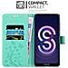 Custodia Compatibile Con Honor 8s / Huawei Y5 2019 In Turchese Fiore - Coperchio Protettivo In Design Floreale Con Chiusura Magnetica, Funzione Stand E Slot Per Carte - Foto miniatura 3